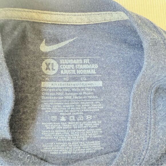 Nike Mens Tshirt Shortsleeve I Logo Illini Tagless Streatchy Blue XL - Picture 2 of 2
